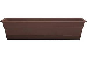 Bloem Dura Cotta Window Box Planter w/Tray, 30", Chocolate (DCBT30-45)