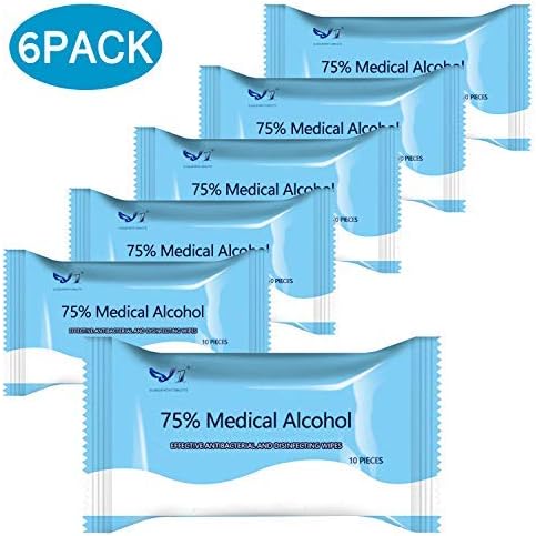 60pcs small rubbing acohol wipes with 75% acohol hand wipes