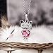 J.NINA Gifts for Kids Cat Necklace for Animal Lover Women Pendant with Rose Swarovski Crystal Women Necklace Birthday Anniversary Back-to-School Gifts for Wife Daughter Niece Girlfriend Teacher Sister