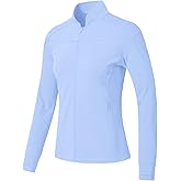 BGOWATU Women's Workout Jacket Lightweight Zip up Running Athletic Jackets with Thumb Holes