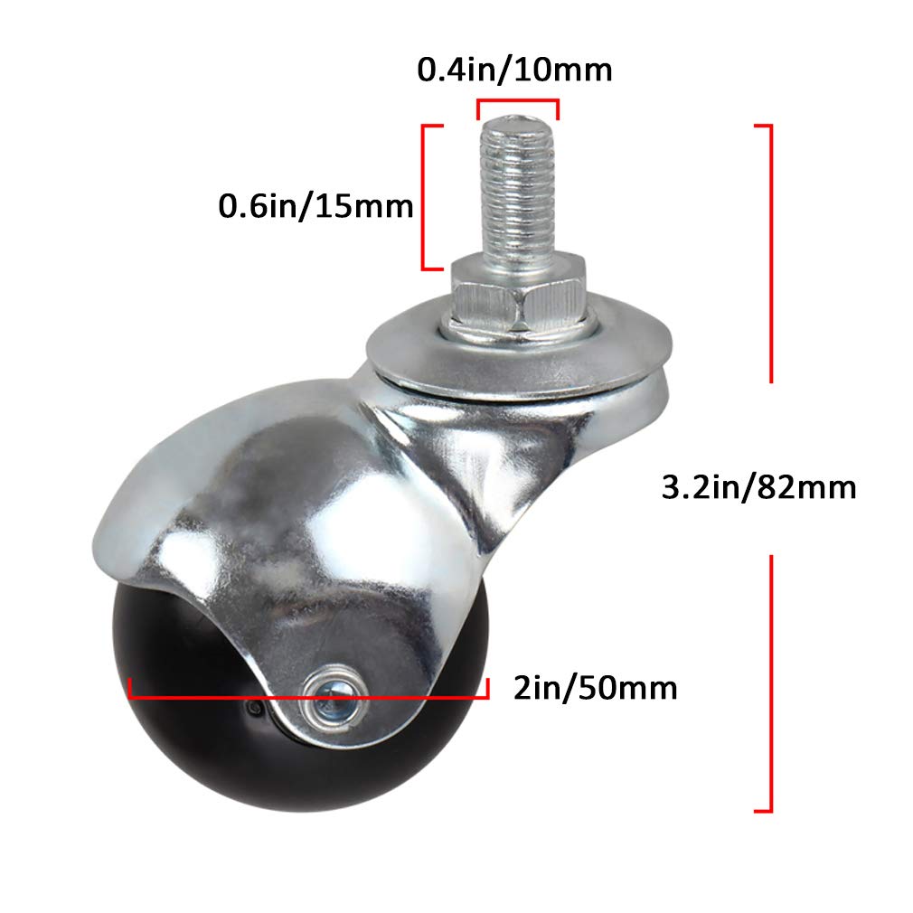 Rotelle Per Mobili Con Freno - 4 Pezzi, 25mm, Piastra A L, Portata 45kg, Per Piccoli Mobili - Foto 6
