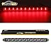 Partsam 1x 15 Clear Lens Red 11 LED Trailer Truck RV Stop Turn Signal Tail Brake Warning Light Bar, 15