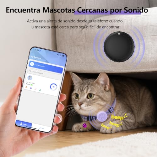 GPS Locator Dogs, GPS Cats Compatible with iOS and Android Systems, GPS Collar Dogs/Cats Without Subscription, Global Real-Time Positioning, IPX6 Resistant, for Small Dogs and Cats