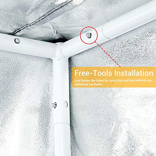 Ohuhu 60"x 60"x 80" Grow Tent with Observation Window & Tool Bag, Mylar Hydroponic Plant Growing Tent with Durable 600D Oxford Cover for Indoor Plant Growing, Gardening and Germination
