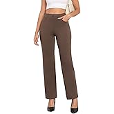 Agenlulu Women's 28"/30"/31.5" High Waisted Dress Pants Petite/Regular/Tall Stretchy Straight Leg Office Work Slacks