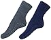 Burklett Adult Men's Thick Warm Indoor Anti-skid Winter Slipper Socks 2 Pairs, Grey/Navy, One size
