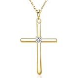 Cross Necklace for Women, Exquisite Gemstone, 18K