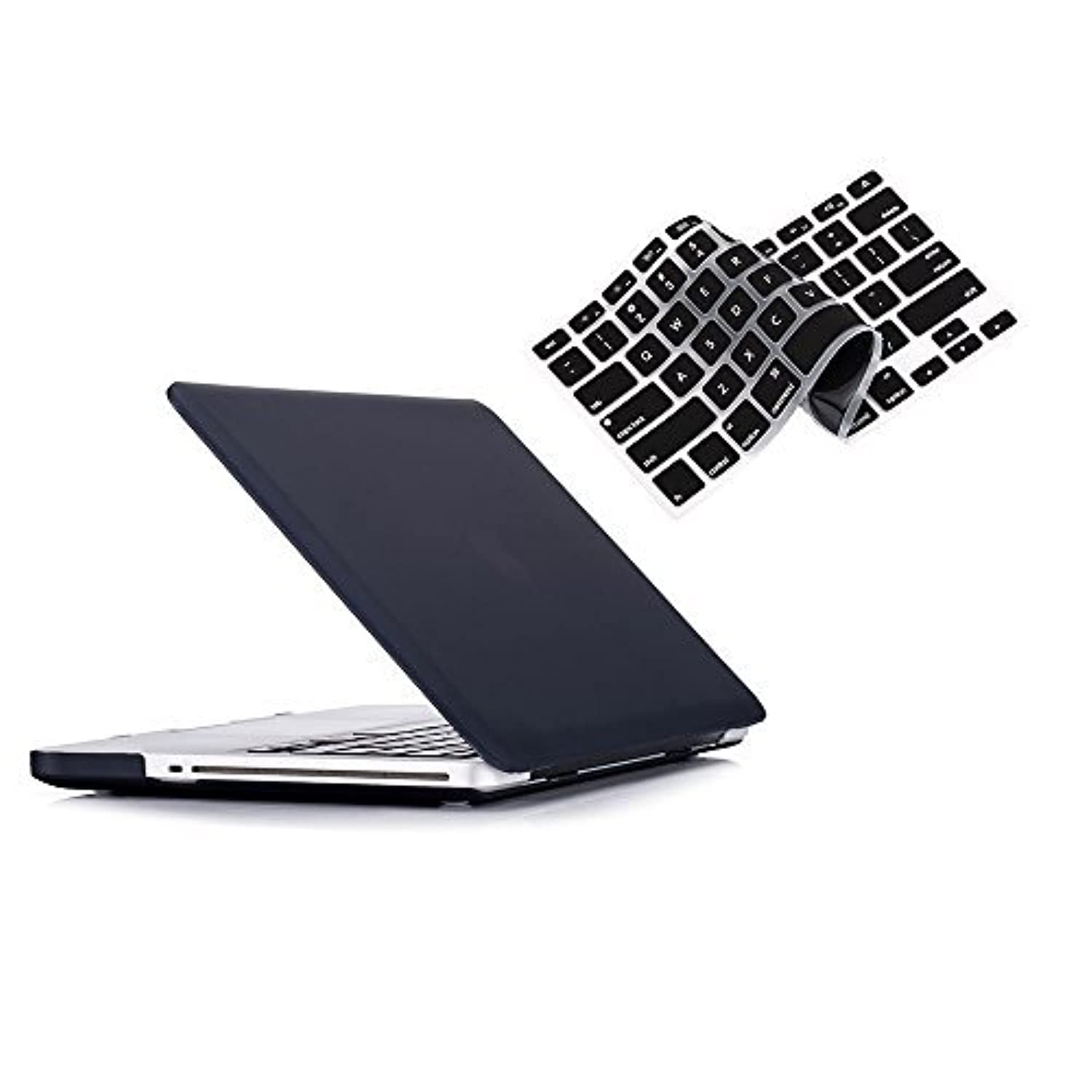 RUBAN Apple Laptop Case, Plastic Hard Case Shell and Keyboard Cover Compatible with MacBook Pro 13 inch 2012 2011 2010 2009 Release A1278, Older Version MacBook Pro 13 Inch with CD-ROM (Black)