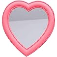 UW Heart Makeup Mirror Heart Mirror Cosmetic Mirror Wall Desktop Mirror Bedroom Mirror (Pink)