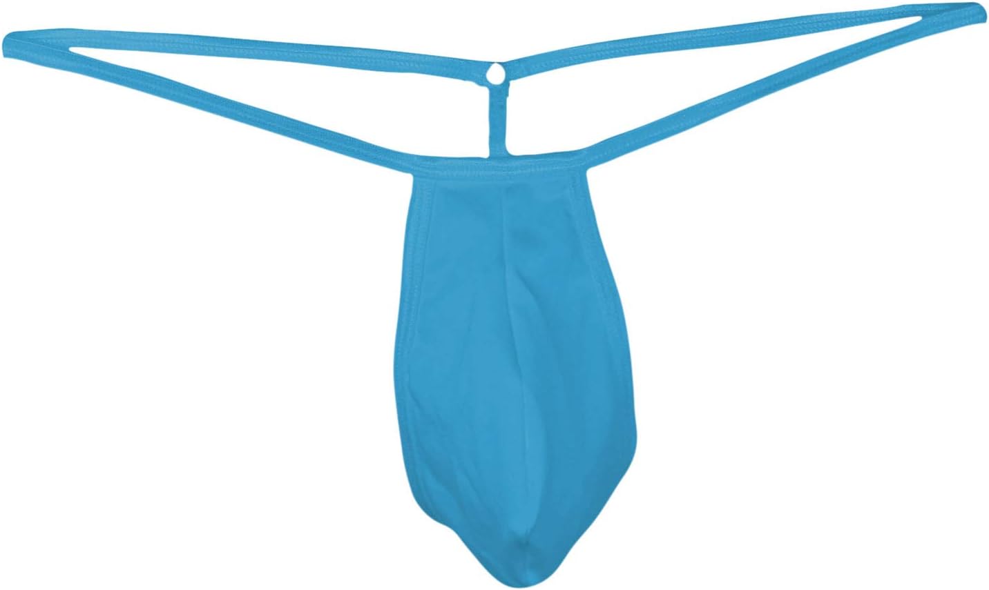Mens Pure Color Cotton Soft Low Waist Sexy Underwear Thong G String Briefs