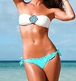 New Women Girl Bikini Suit Sexy Strapless PAD Bandeau Top BIKINI Bottom Swimsuit Swimwear S M L hot 131