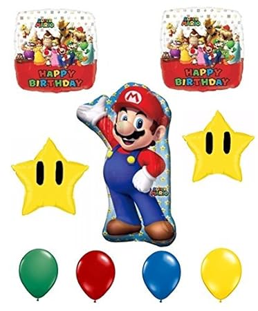 Super Mario Bros Happy Birthday Balloon Decoration Kit Amazon In