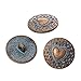 PEPPERLONELY Brand 10PC Metal Shank Button Round Antique Copper Spray Painted Blue Single Hole Heart Pattern 18.0mm(6/8)