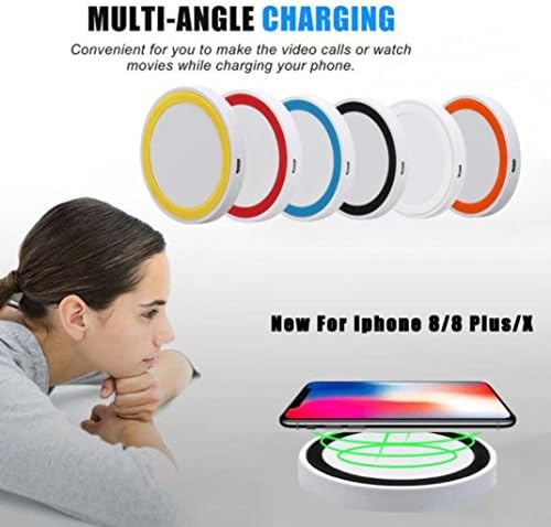 Compia Best Fun New Unique Multicolor Portable Qi Wireless Power Fast Charger Charging Pad For Iphone 8 / 8 Plus / X Toys Gift (red)