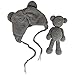 Jastore Infant Newborn Photography Prop Photo Crochet Boys Girls Knit Toy Bear Hats (Grey)