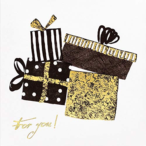 Perleberg - General Greeting Card from The Black & Gold Collection - High-Quality Card in Premium Quality Including Envelope in Gold - Stylish Greeting Cards for You with Gift Motif 15 x 15 cm