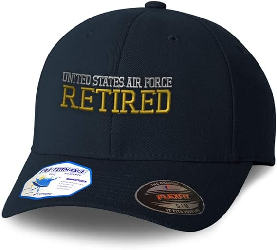 Flexfit Hats for Men & Women Us Air Force Retired A Embroidery Polyester Dad Hat Baseball Cap