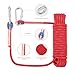 NIECOR 12MM Outdoor Climbing Rope 10M(32ft) 20M(64ft) 30M (98ft) Static Rock Climbing Rope, Escape Rope Ice Climbing Equipment Fire Rescue Parachute Rope (Red, 10m(32ft))