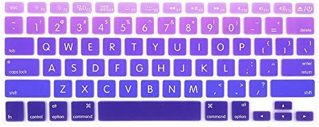 GSuMio Big Font Series Purple Gradient Soft Keyboard Cover Silicone Skin Keyboard Protector for MacBook Pro 13" 15" 17" (with or without Retina Display) and MacBook Air 13" ( Fits USA Keyboard Layout )