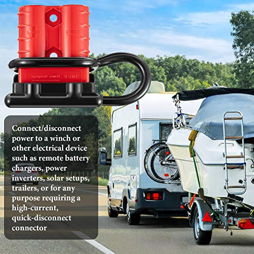 Boao 6 Sets 6-10 Gauge Battery Quick Connector 50A 12-36V Battery Quick Connect Disconnect Battery Quick Wire Harness Plug Kit Battery Quick Connector Disconnect Plug for Motor Winch Trailer (Red) - Image 5