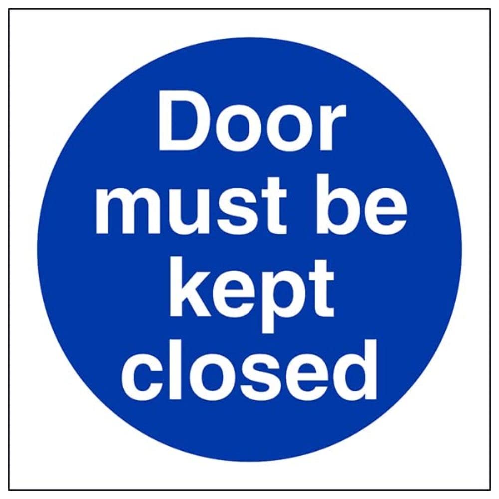 V Safety Door must be kept closed-100x100mm-Magnetic Safety Sign