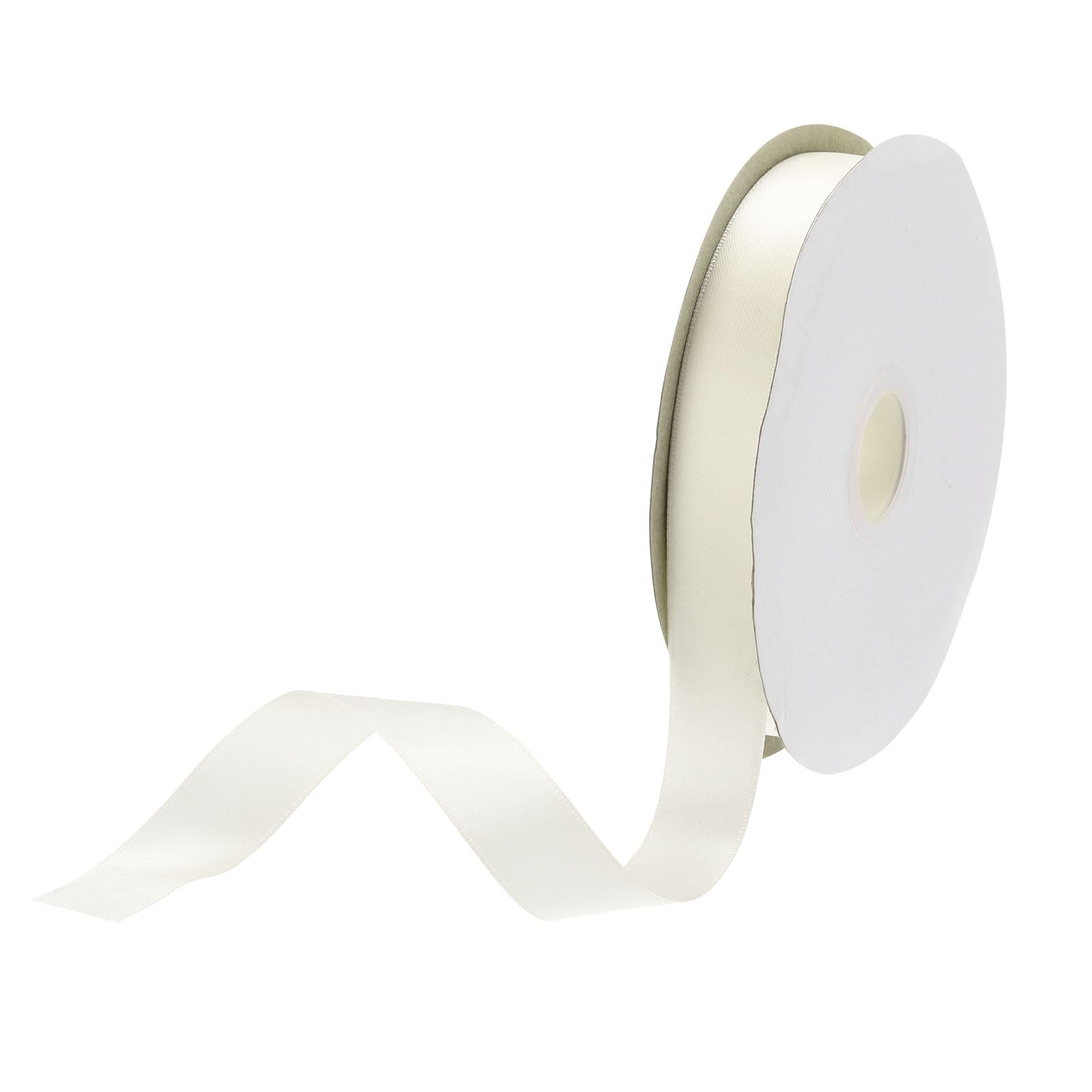 DMiotech 20mm Satin Ribbon 46m/150ft Thin Double Face Fabric Grosgrain Ribbon for Gift Wrapping Floral Hair Flower Bouquet, Cream White