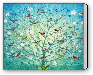 Fashion Flocks of birds on a tree branch Painting Canvas Print 20" x 16" Modern Canvas Art Wall Decor Landscape Oil Painting Wall Art Wall Decor Home Decorations.