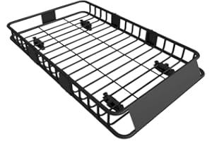 FORWODE Roof Rack Carrier Basket, 64" x 39" Rooftop Cargo Carrier Basket with 250 Lbs Capacity, Rust-Proof Steel Heavy Duty Car Top Luggage Basket