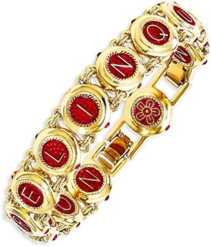 Kennedy Gold-Plated Enameled Swarovski Crystal 7in W/1in Ext Castellani Bracelet
