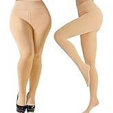 Buauty Fleece Lined Thermal Opaque Tights，Womens Thick Winter Tights High Waist Tummy Control Warm Fashion Pantyhose