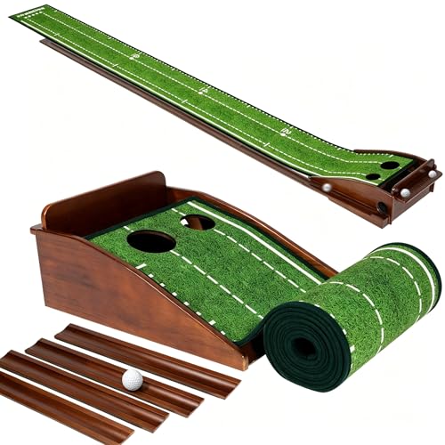 Dachenus Putting Green, Putting Matt for Indoors, Putting Mat Indoor Golf Matt Putting with Automatic Ball Return for Outdoor, Office, Living Room Practice,Best Putting Assist