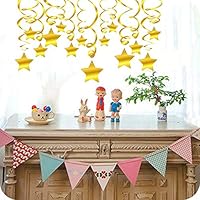 Aiyang Gold Star Hanging Swirls Decoration Stars Streamers For