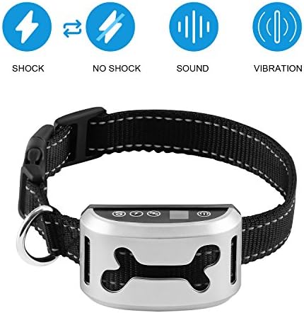Bark Collar Upgrade 7 Adjustable Sensitivity Rechargeable Dog Bark Collar with Vibration, Beep and No Harm Shock for Different Sizes Dog