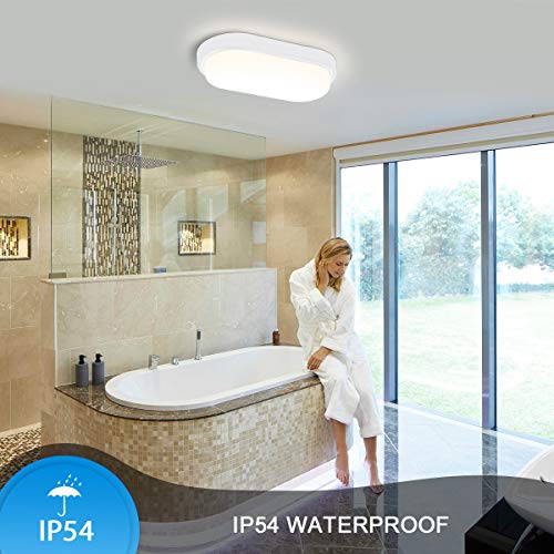 LED Deckenleuchte Bad 18W, Oeegoo 1440LM LED Deckenlampe, IP54 Wasserdicht LED Ovalleuchte, Kellerlampe, Balkonlicht… – Bild 3