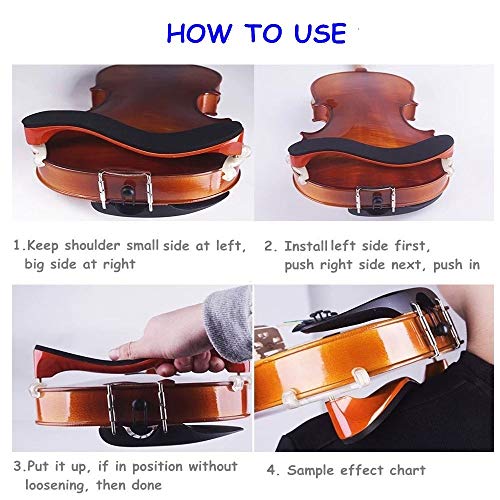 image for Imelod Violin Shoulder Rest (Wood) for 4/4 and 3/4 Violin, Violin Mute