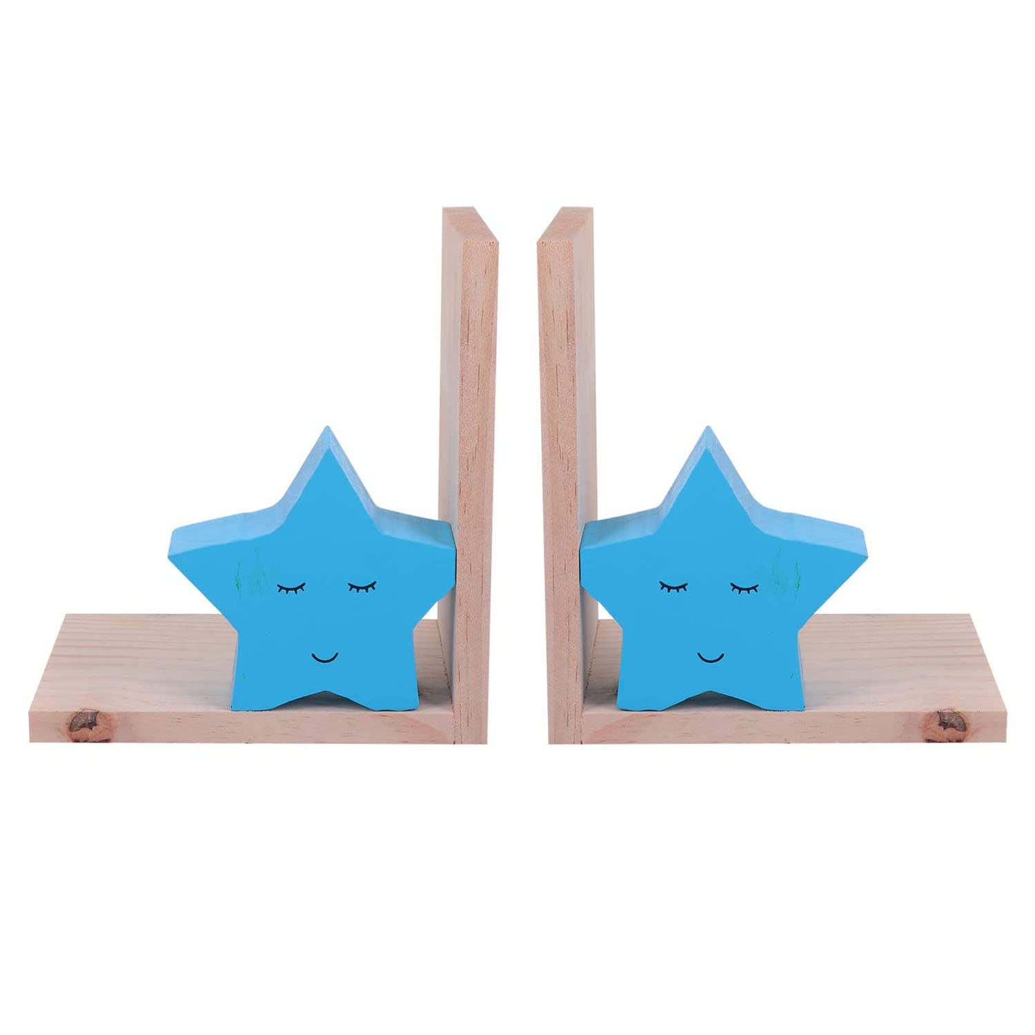 Nacnic Decorative Children's Book Holder with Blue Stars Design | Children's Book Stand in Nordic Style | Wooden Book Stands and Book Shelves for kids