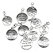10PCS 10 Words Antique Silver Clip-on Charms Collection, Vintage Jewelry Supply Lot, Wholesale C23