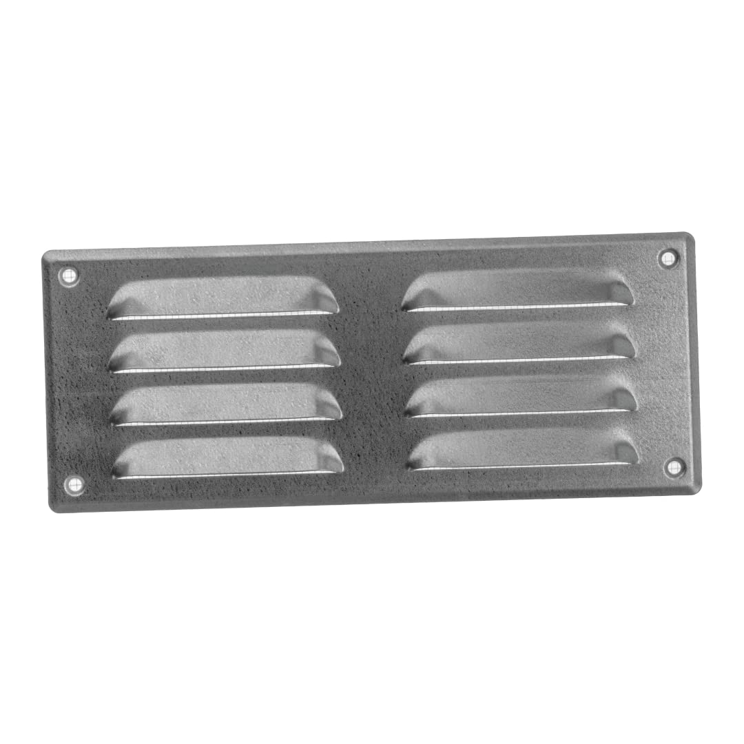 EUROPLAST 260x105mm / 10x4" inch Galvanised Metal Air Vent Grille Cover with Insect Mesh - Ventilation Cover โ image 1