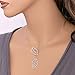 DOINSHOP Women's New Simple Necklace Metal Double Leaf Pendant Alloy Choker Chain