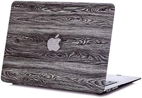 Coldel Soft PU Leather Coated See Thru Hard Protective Case for MacBook Pro 13 inch with CD-ROM (Model 1278)-Gray Wood