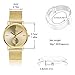 Women Mesh Watch Gold Analog Quartz Movement Simple Design Dress Watch Thin Case Stainless Steel Strap Waterproof Magnetic Ladies Luxury Wrist Watch (Gold)