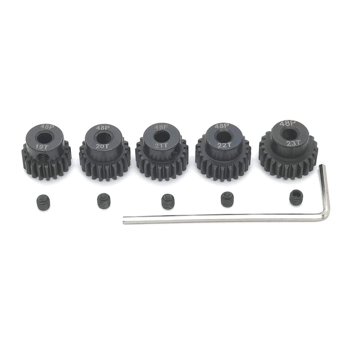 MakerDoIt 48P 19T 20T 21T 22T 23T Pinion Gear with Hex Key for 3.175mm Shaft RC Motor
