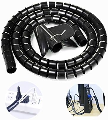 KEvision Cable Wires Organizer with Cord Organizer Clip Hide Wires Cover Cables, to Keep Desk Tidy, to Protect Cable from Pet's Bite，to prevent leakage Black