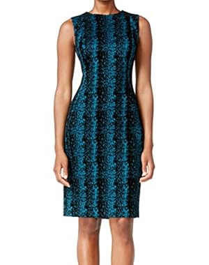 Calvin Klein Women's Sheath Snakeskin Velvet Dress Blue 12