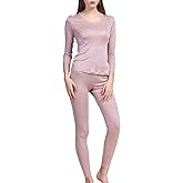 METWAY Women's Silk Long Johns MulberrySilk Long Underwear Thermal Underwear Sets Winter Base Layer