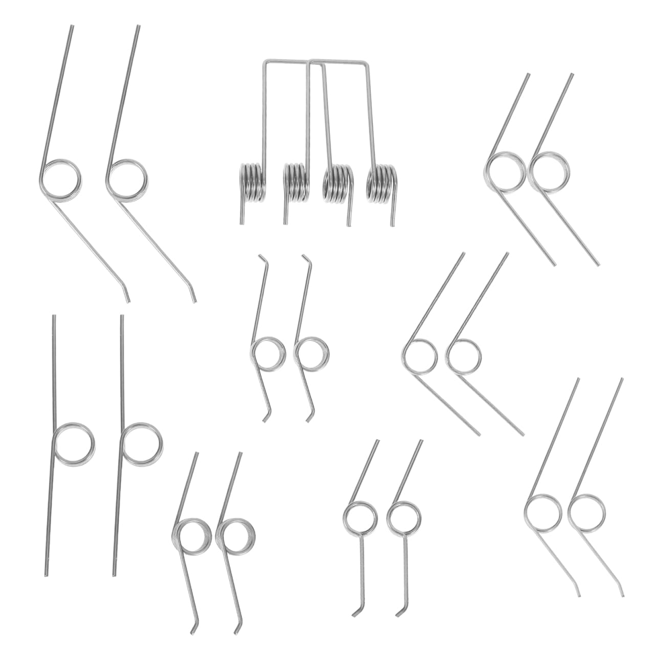 Amosfun 18pcs Assorted Torsional Spring, Tabletop Trash can Spring Replacement, Stainless Steel Small Torsionsl Spring for DIY, Waste Bucket
