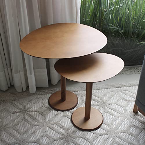 Mesa Lateral Monopé Laminada Design Orgânico 35x50cm (Mel)