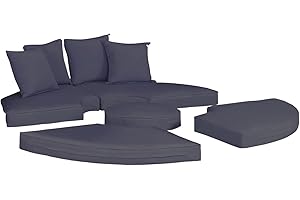 FSJITF Outdoor Round sunbed Cushion Cover, 66” Patio Round daybed Replacement Cushions Cover Weatherproof, Please Measure The Size Before Buying, [Padded Foam and Pillow not Included]