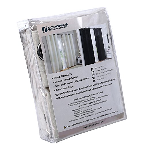 image for SONGMICS 2 Panel Set Blackout Curtain Thermal Insulated Window Drapes 