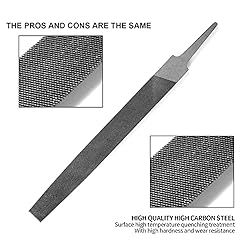 XAQISHIRE 6-inch Flat Medium Cut File, Double Cut
